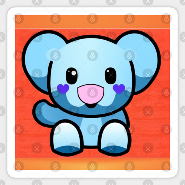 Cute Kawaii Baby Elephant cute art for kids Cute Kawaii Elephant Sticker Sticker TeePublic